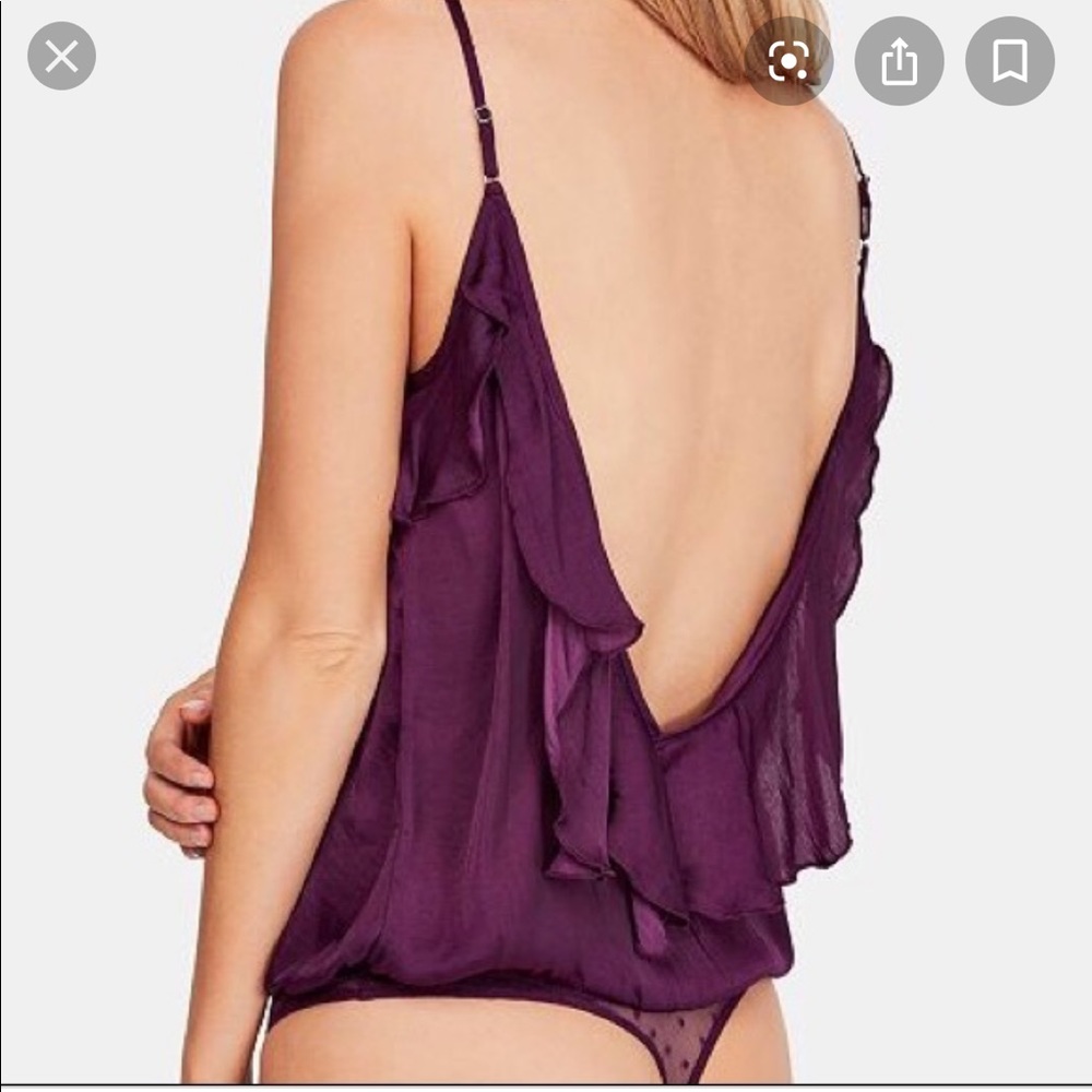 Free People Not Tired ruffle thong bodysuit M 96K